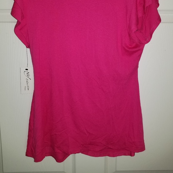 NY Collection Wrap Knit Top NWT Petite Medium Pink - Picture 6 of 6